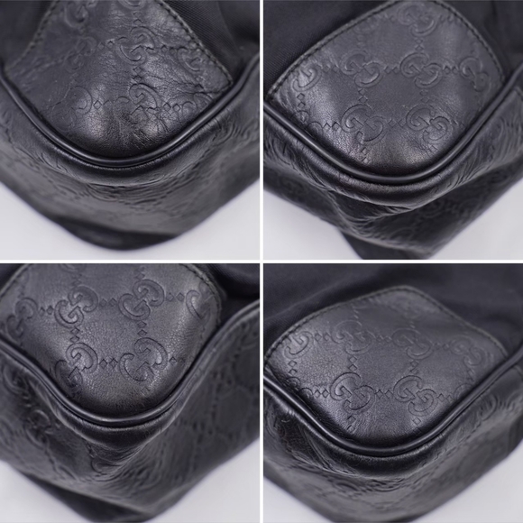 ❌️❌️SOLD❌️❌️AU63❤️Gucci Black Leather Trim Messenger Bag Unisex - Picture 11 of 13